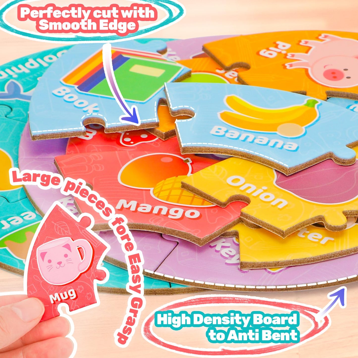 AmiDear ABC Alphabet and Number Puzzle Educational Preschool Learning Toys for Toddlers, Montessori Toys Sight Words Game Kindergarten Learning Activities for 3 4 5 6+ Year Old Kids boy Girl